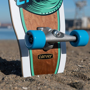 Santa Cruz Wave Dot Cut Back Carver Surf Skate 9.75in