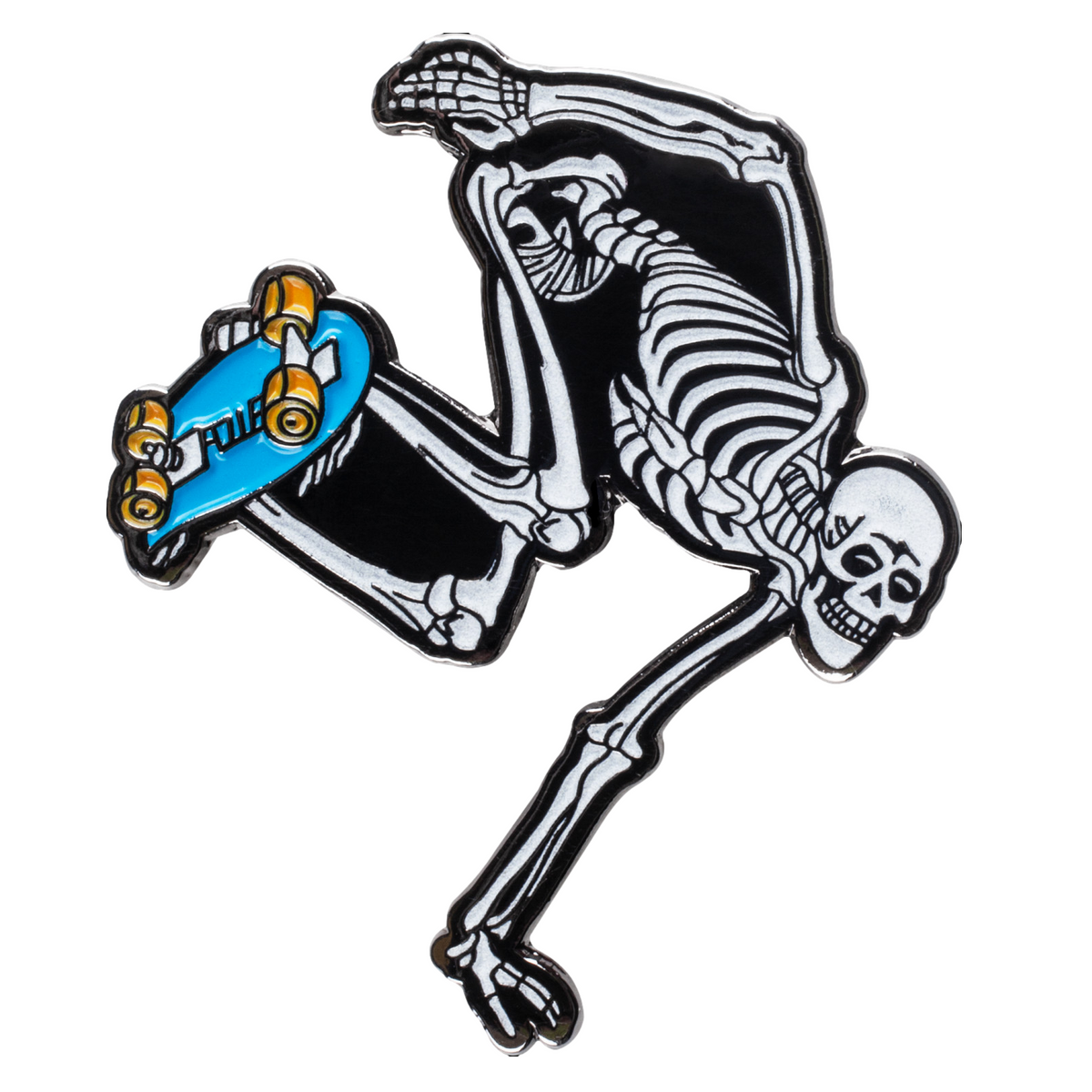 Powell Peralta Lapel Pin Skateboarding Skeleton Glow in the Dark