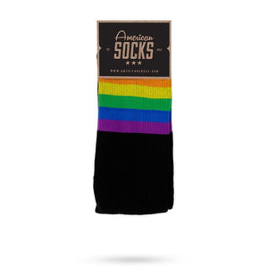 American Socks Rainbow Pride - Black w Rainbow Mid - Skatescool Australia