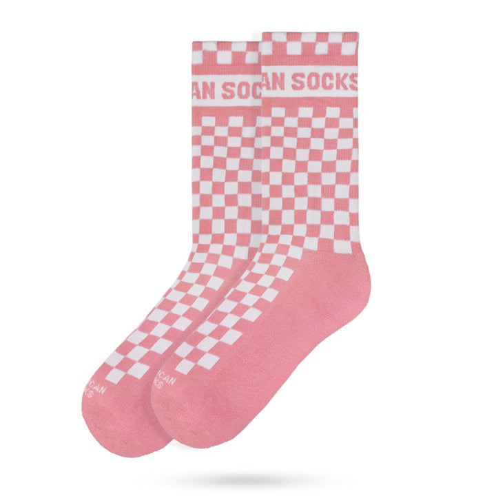 American Socks Pink Checkerboard - Mid High