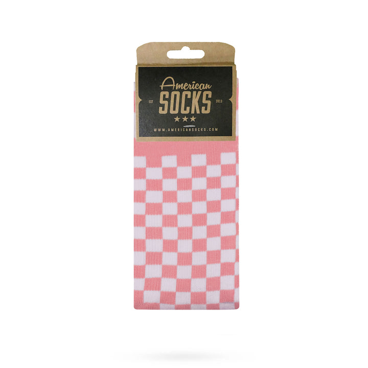 American Socks Pink Checkerboard - Mid High