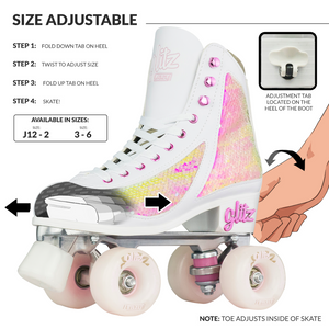 Crazy Glitz Adjustable Roller Skates Pearl