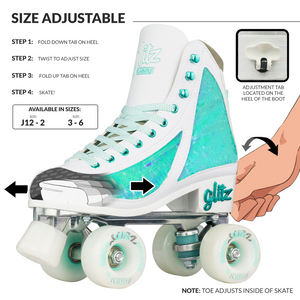 Crazy Glitz Adjustable Roller Skates Turquoise