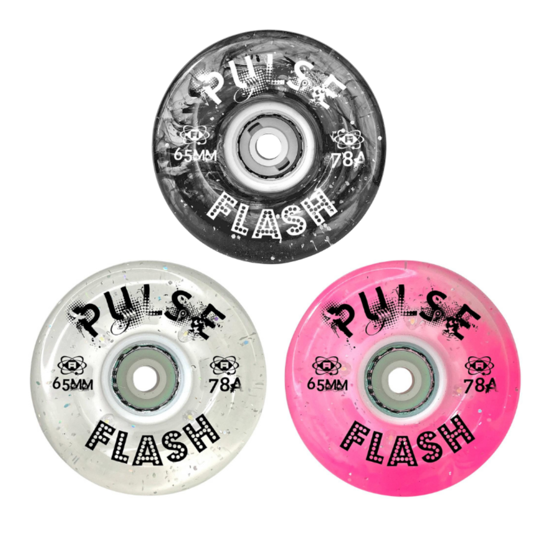 Atom Pulse Flash Glitter Wheels 65mm 78a 4pk Skate Society