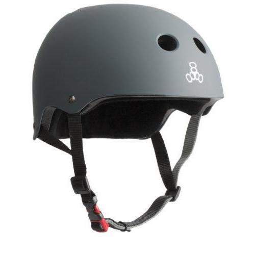 TRIPLE 8 THE CERTIFIED HELMET SS CARBON RUBBER - Skatescool Australia