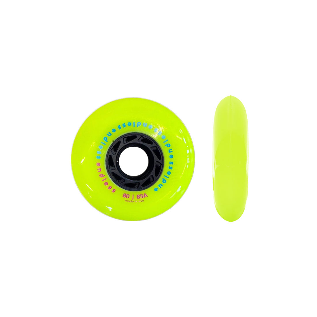 Endless 80mm Wheels 4pk Yellow Inline Rec Wheels