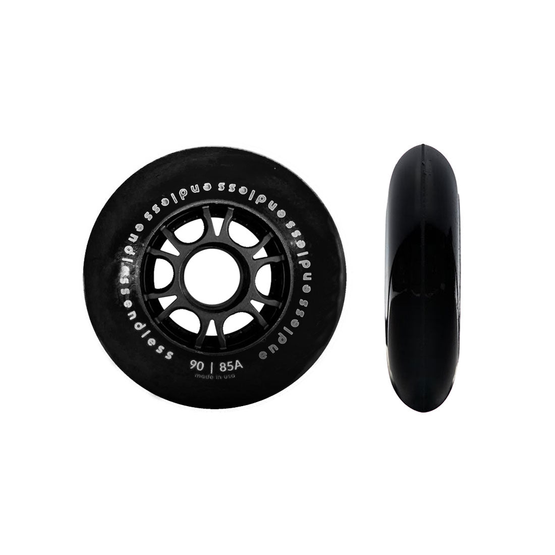 Endless 90mm Wheels 4pk Black Inline Rec Wheels