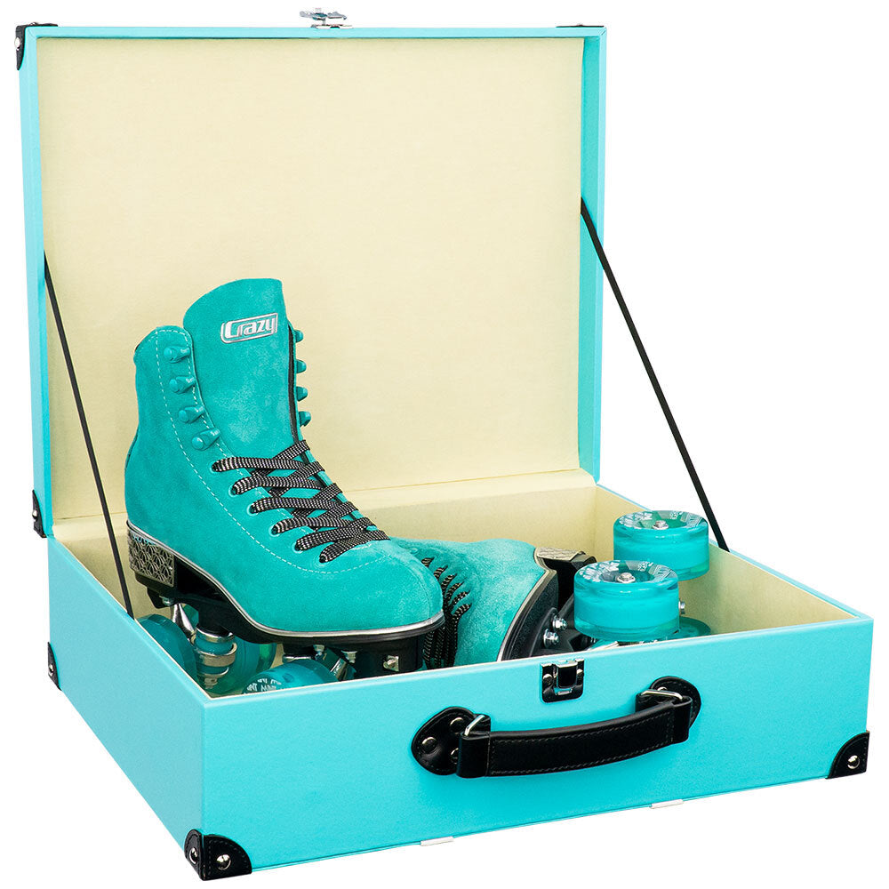 EVOKE SUEDE ROLLER SKATE TEAL - Skatescool Australia