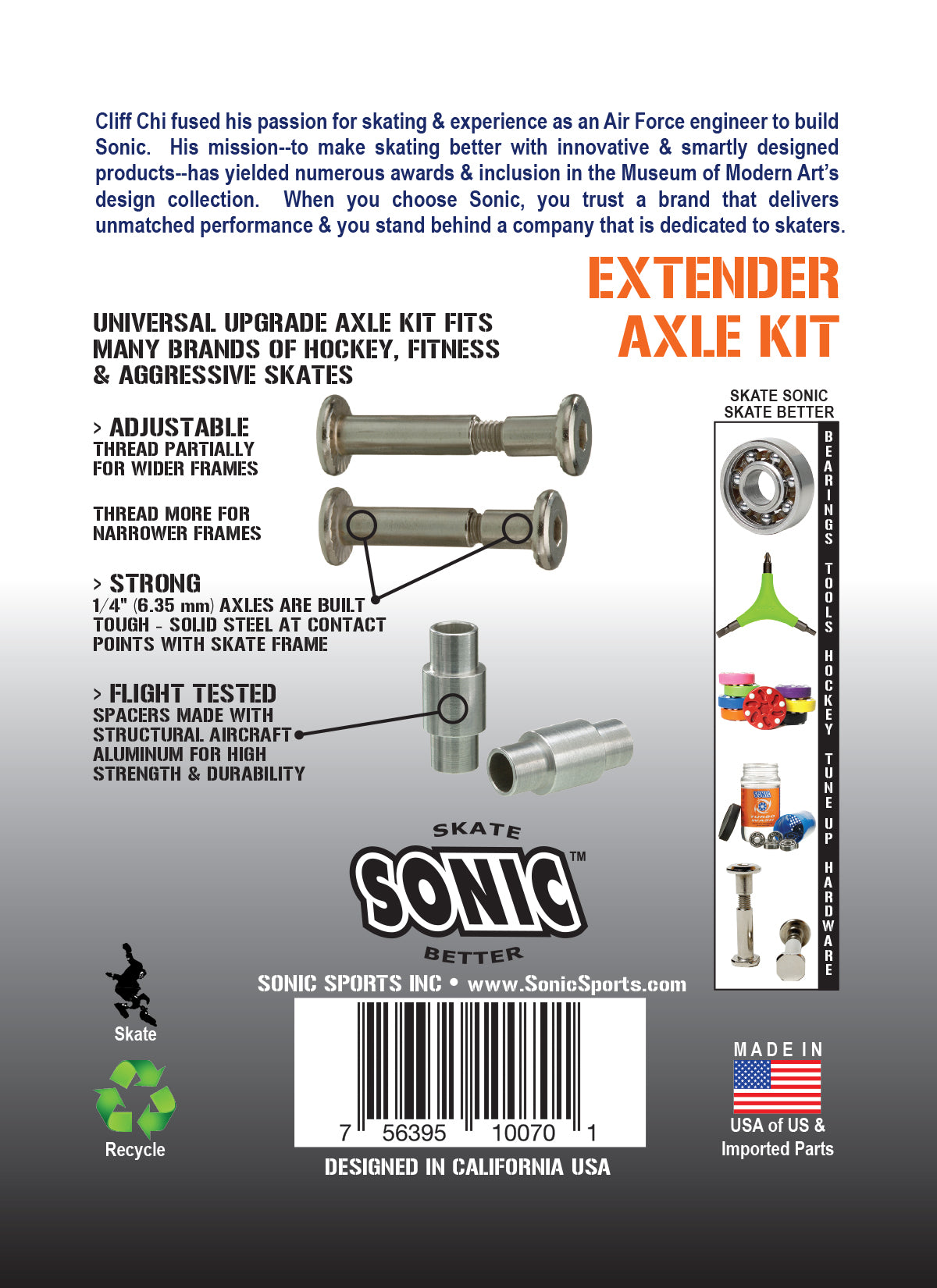 Sonic Extender Inline Axle Kit
