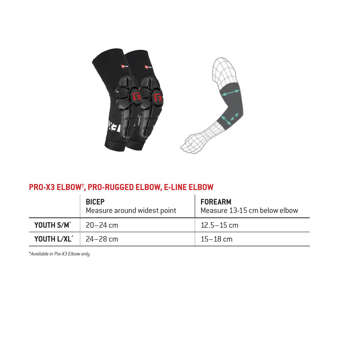 G-Form Pro-X3 Elbow - Youth Protective Gear