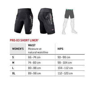 G-Form Pro-X3 Short Liners - Womens Protective Gear