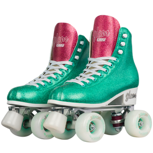 Crazy Glam Roller Skates Teal/Pink