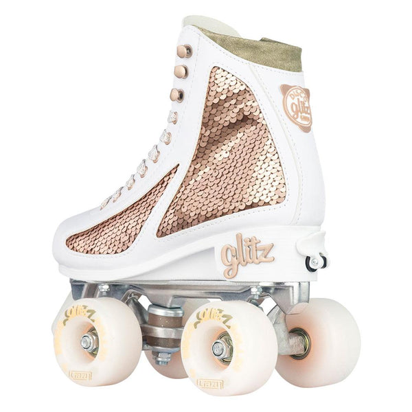 Crazy Glitz Adjustable Roller Skates Rose Gold Skate Society