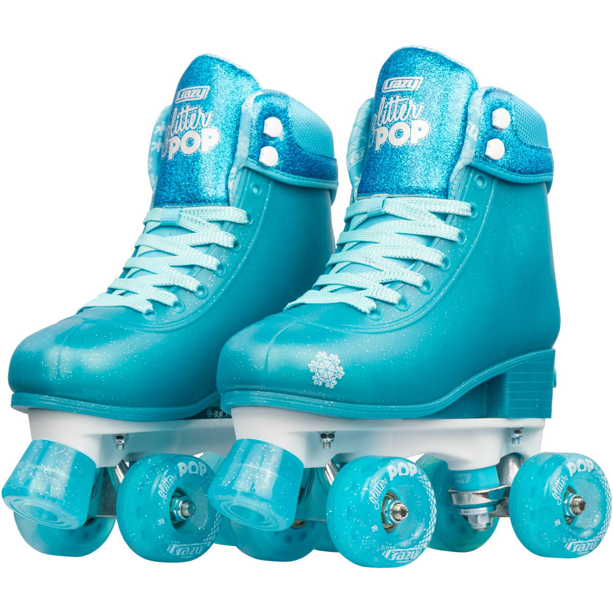 Crazy Glitter Pop Roller Skates Teal