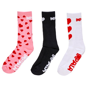 Impala Skate Socks 3 Pack - Falling Hearts