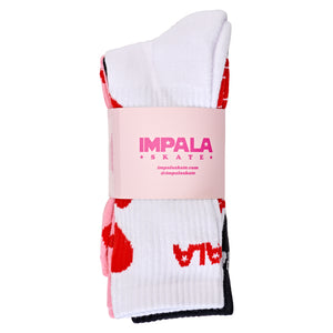 Impala Skate Socks 3 Pack - Falling Hearts