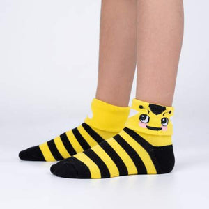 Sock It To Me Bee-ing Happy Junior - Turn Cuff Crew Socks