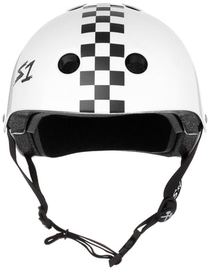S1 Lifer Helmet - White Gloss/Black Checkers