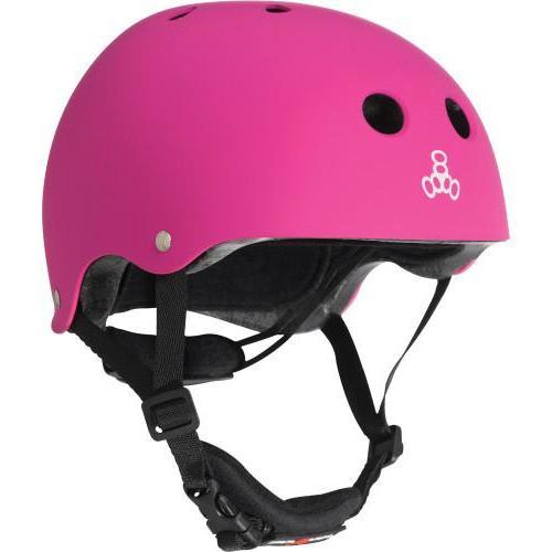 TRIPLE 8 LIL 8 CERTIFIED YOUTH HELMET NEON PINK RUBBER - Skatescool Australia