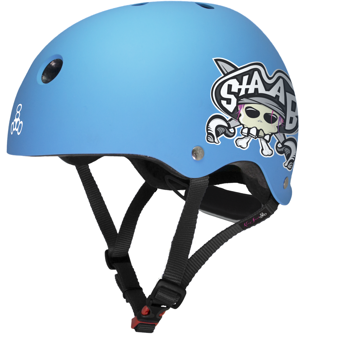 TRIPLE 8 LIL 8 CERTIFIED YOUTH STAAB HELMET NEON BLUE RUBBER - Skatescool Australia