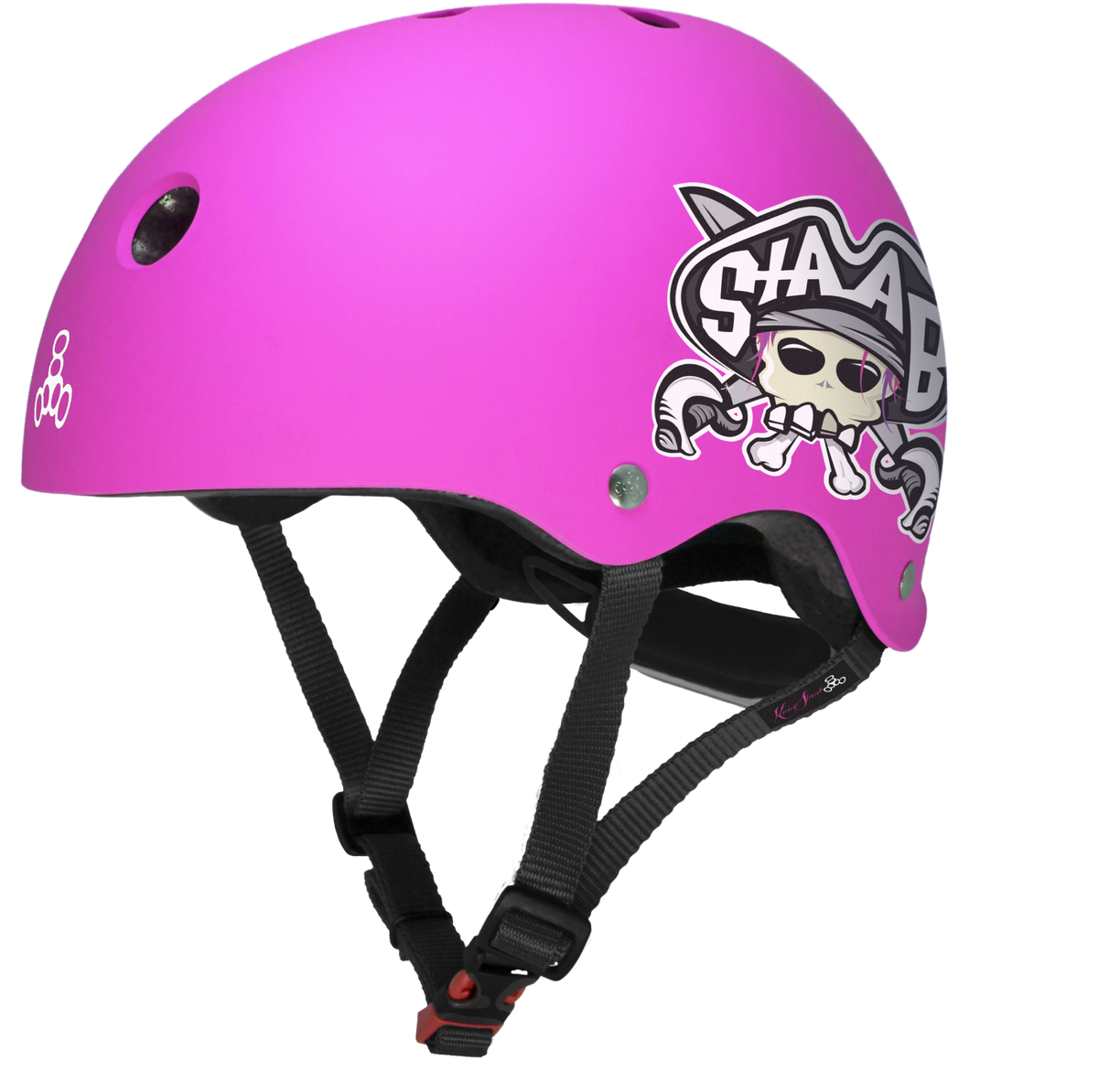 TRIPLE 8 LIL 8 CERTIFIED YOUTH STAAB HELMET NEON PINK RUBBER - Skatescool Australia