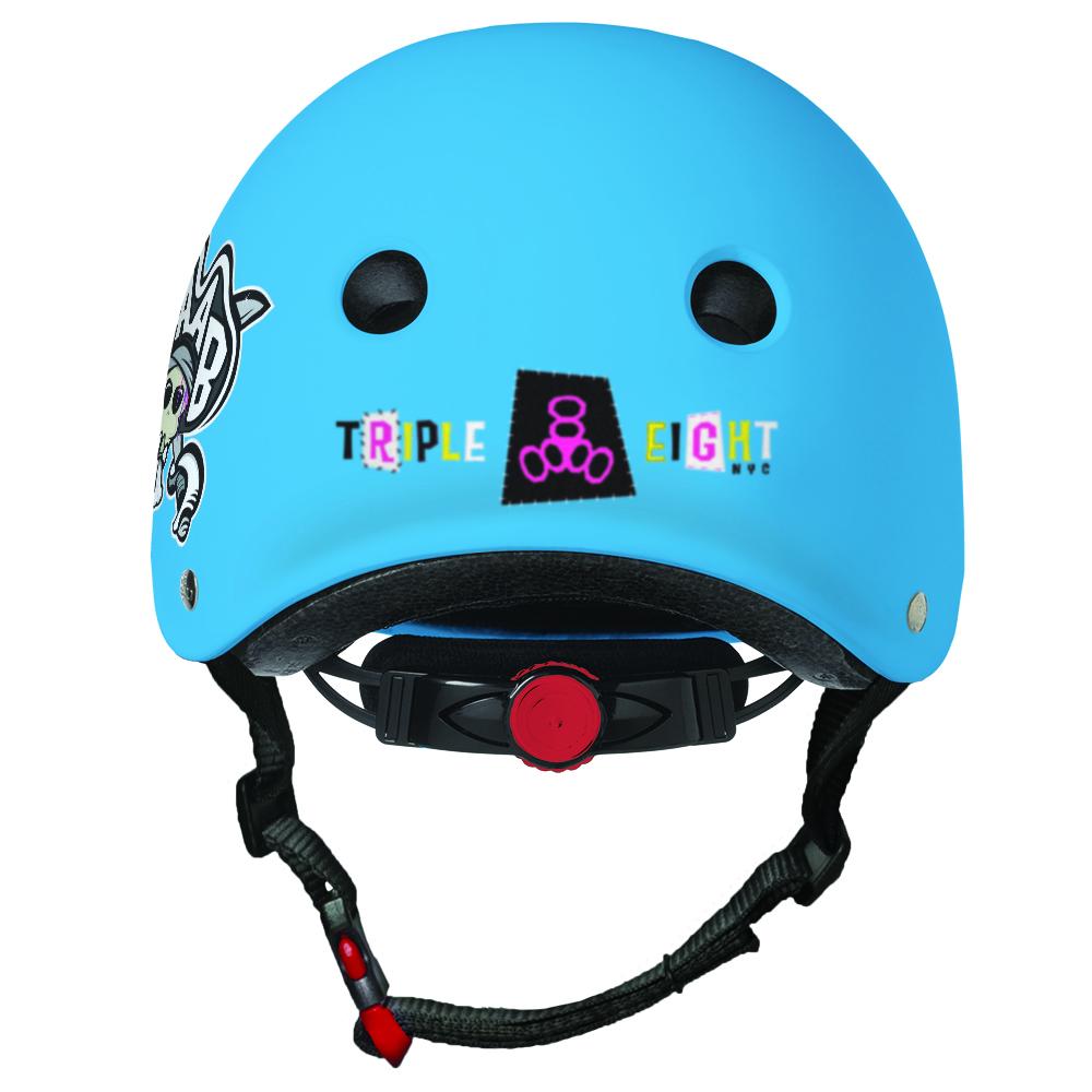 TRIPLE 8 LIL 8 CERTIFIED YOUTH STAAB HELMET NEON BLUE RUBBER - Skatescool Australia