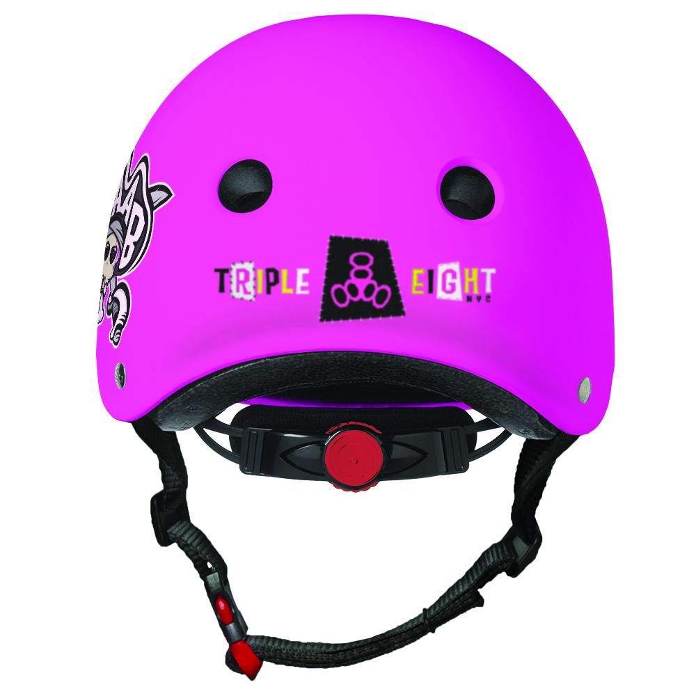 TRIPLE 8 LIL 8 CERTIFIED YOUTH STAAB HELMET NEON PINK RUBBER - Skatescool Australia