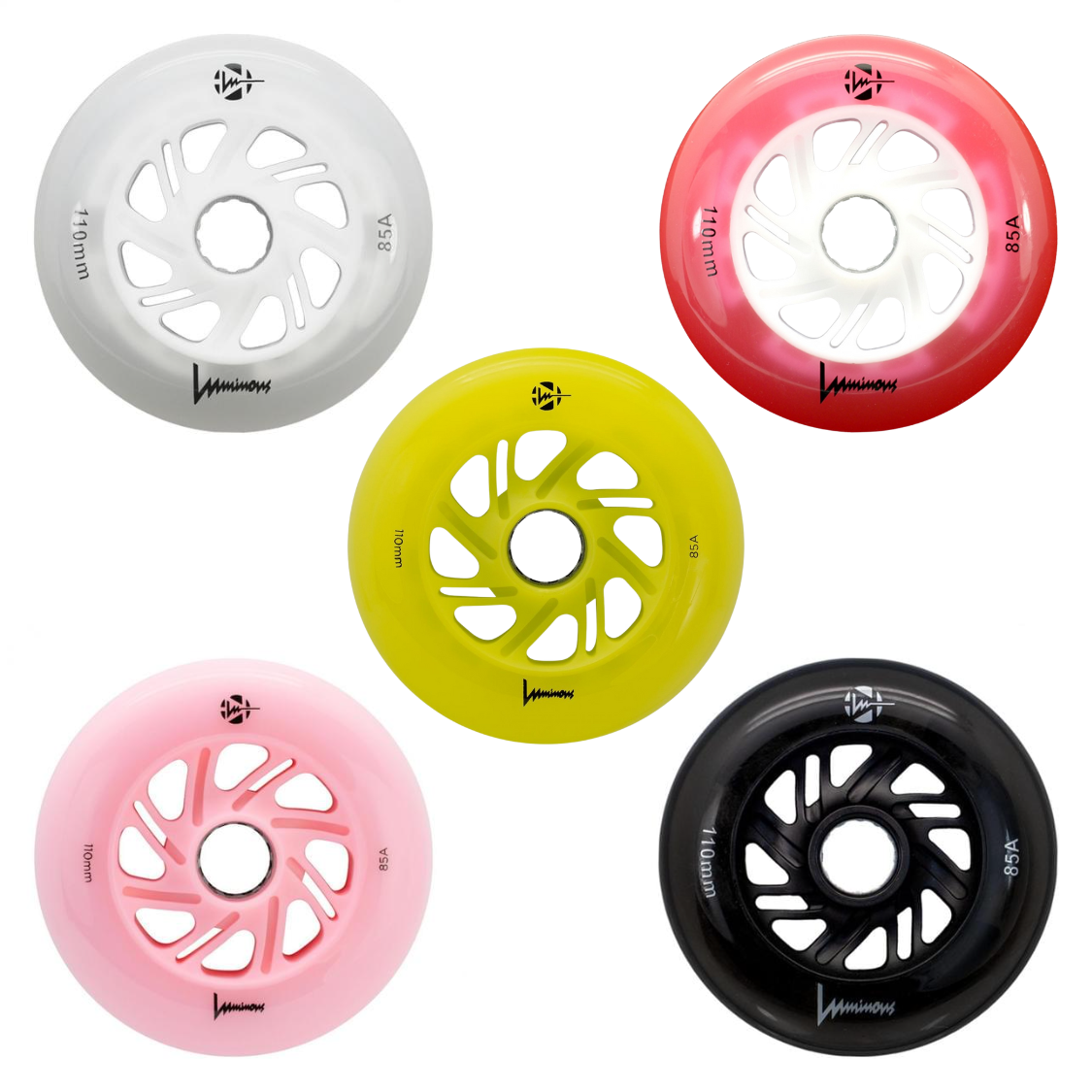 Luminous LED Inline Wheels 110mm 85a Each - Skate Society