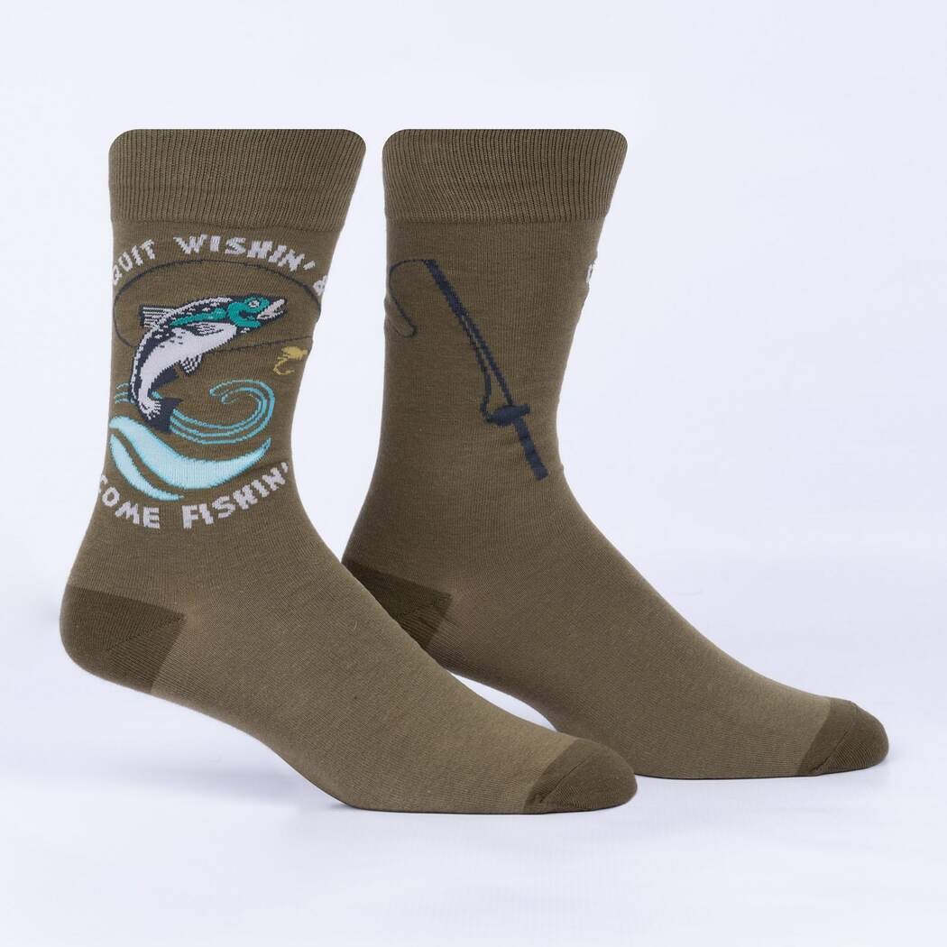 Sock It To Me Quit Wishin' & Come Fishin' - Mens Crew