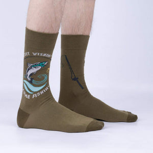 Sock It To Me Quit Wishin' & Come Fishin' - Mens Crew