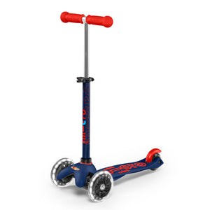 Micro Mini Deluxe 3 Wheel LED Scooter - Navy/Red