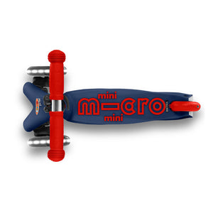 Micro Mini Deluxe 3 Wheel LED Scooter - Navy/Red