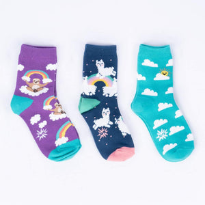 Sock it to Me Sloth Dreams Crew Socks 3pack - Youth