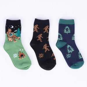 Sock it to Me Sasquatch Campout Crew Socks 3pack - Youth