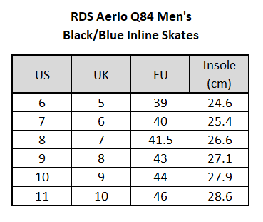 RDS Aerio Q84 Black/Blue Mens Inline Skate