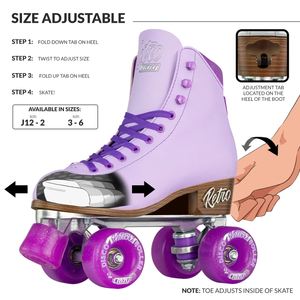 Crazy Retro Adjustable Roller Skates Purple
