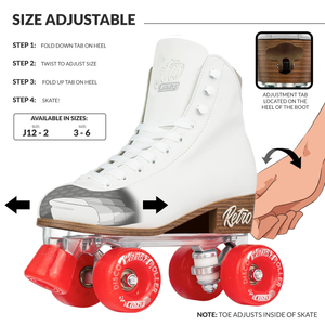 Crazy Retro Adjustable Roller Skates White