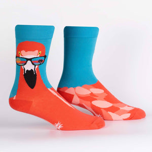 SOCK IT TO ME READY TO FLAMINGLE MENS CREW SOCKS