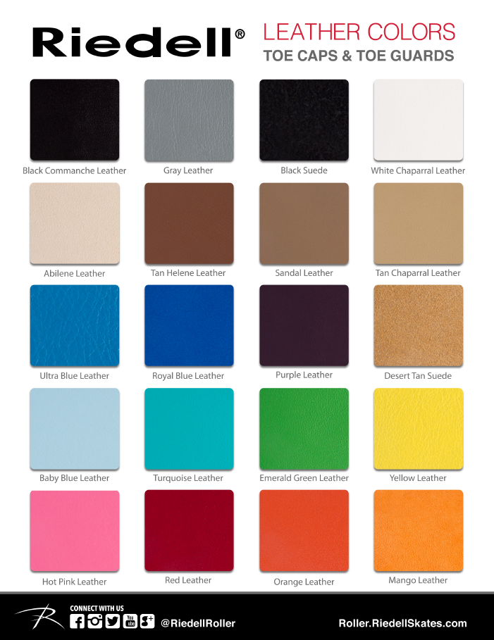 Riedell Leather Toeguards - Flat