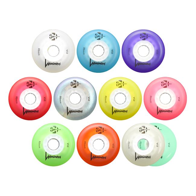 Luminous LED Inline Wheels 76mm 85a 4pk - Skate Society