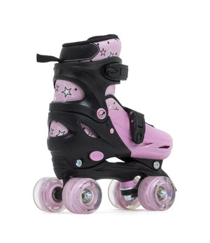 SFR Nebula Lights Kids Adjustable Roller Skates - Pink w Light Up Wheels