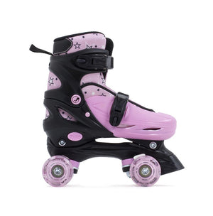 SFR Nebula Lights Kids Adjustable Roller Skates - Pink w Light Up Wheels