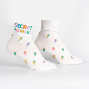 Sock it to Me Secret Powers Turn Cuff Crew Socks