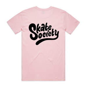 Skate Society Logo Mens Tee Pink