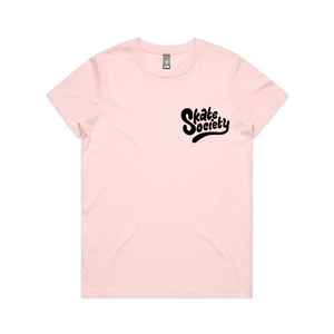 Skate Society Logo Womens Tee Pink