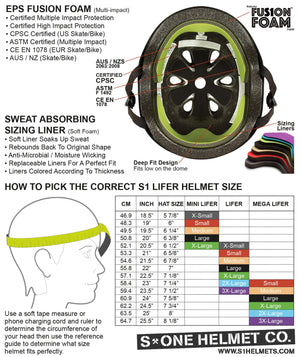 S1 Lifer Helmet - Black Matte/Cyan Strap