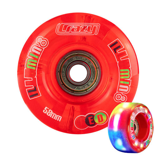 Crazy Illumin8 58mm LED Light Up Wheels 2pk