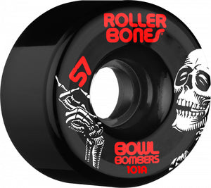 Rollerbones Bowl Bombers Wheels 57mm 101A 8pk Black - Skatescool Australia