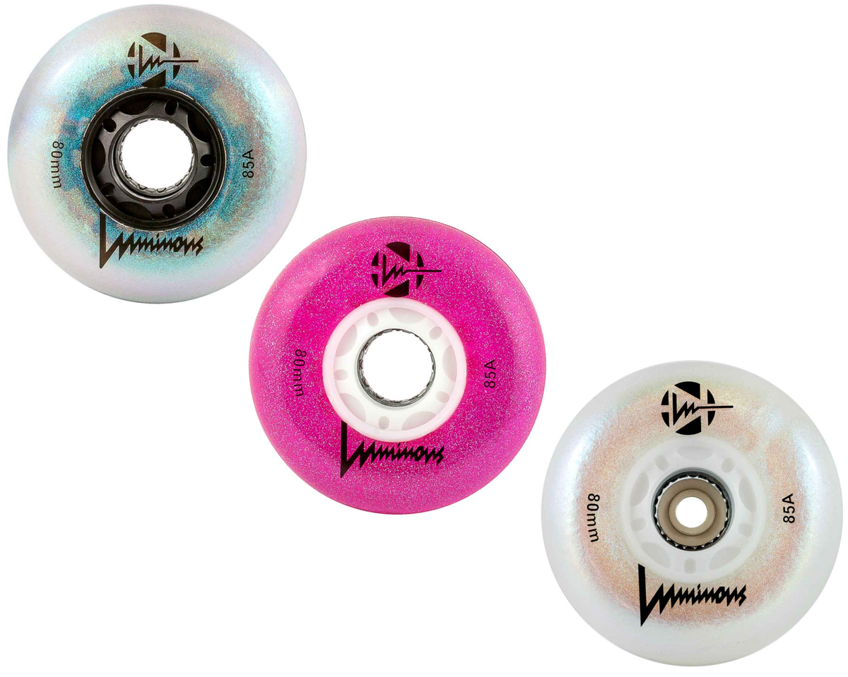 Luminous LED Inline Wheels Glitter 76mm 85a 4pk