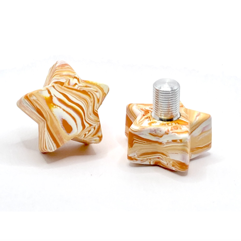 RollerStuff Twinkle Toes Adjustable Toe Stops Orange Marble-ade (orange/white)